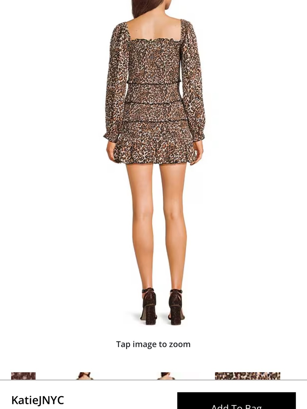 Katie J NYC Brown Leopard Print Long-Sleeve Mini Dress